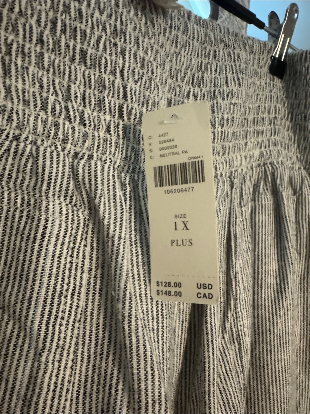 Pilcro Gray Ribbed Elastic-Waist Cropped Pants - Picture 3 of 3